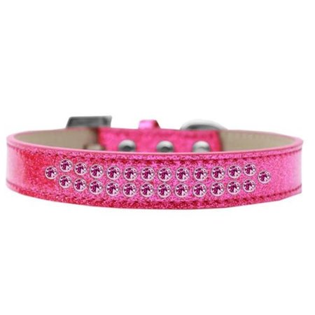 UNCONDITIONAL LOVE Two Row Bright Pink Crystal Dog Collar, Pink Ice Cream - Size 20 UN2453660